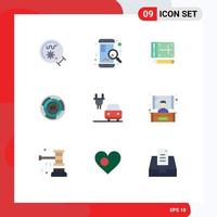 9 Thematic Vector Flat Colors and Editable Symbols of logic concept mobile challenge complexity Editable Vector Design Elements