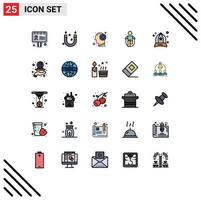 Modern Set of 25 Filled line Flat Colors Pictograph of accessories rope healthy jumping activity Editable Vector Design Elements