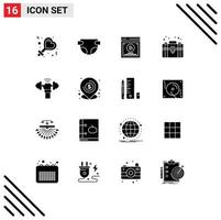 16 Creative Icons Modern Signs and Symbols of power gain method dumbbell portfolio Editable Vector Design Elements