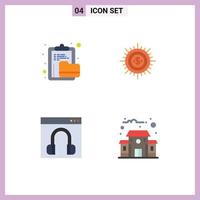 4 Thematic Vector Flat Icons and Editable Symbols of archive flow file budget ways Editable Vector Design Elements