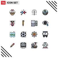 Set of 16 Modern UI Icons Symbols Signs for feminism medal pencil award plant Editable Creative Vector Design Elements