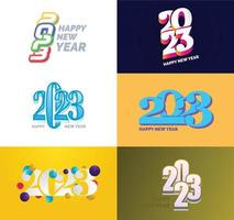 Big Set of 2023 Happy New Year logo text design 2023 number design template vector