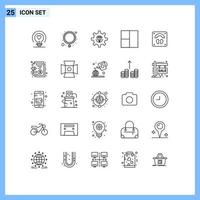 Pictogram Set of 25 Simple Lines of wellness scale develop healthcare grid Editable Vector Design Elements