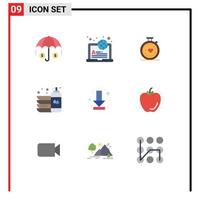 9 iconos creativos signos y símbolos modernos de flecha lavado amor líquido limpio elementos de diseño vectorial editables vector