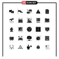 25 iconos creativos, signos y símbolos modernos de gráfico de crecimiento, marketing comercial, advertencia, elementos de diseño vectorial editables vector