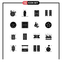 16 Universal Solid Glyphs Set for Web and Mobile Applications wheel car service wardrobe interior Editable Vector Design Elements