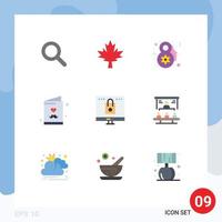 Universal Icon Symbols Group of 9 Modern Flat Colors of shopping online celebrate computer card Editable Vector Design Elements