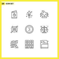 9 iconos creativos signos y símbolos modernos de flecha de interfaz mejor enchufe elementos de diseño vectorial editables eléctricos vector