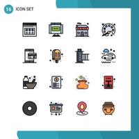 16 Creative Icons Modern Signs and Symbols of mobile learning building streamline painting Editable Creative Vector Design Elements