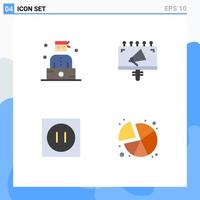 Universal Icon Symbols Group of 4 Modern Flat Icons of bandit electronic thief billboard technology Editable Vector Design Elements