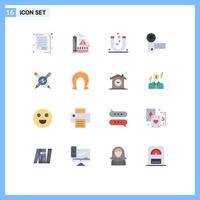 16 Creative Icons Modern Signs and Symbols of electronics camcorder alert negative magnet Editable Pack of Creative Vector Design Elements