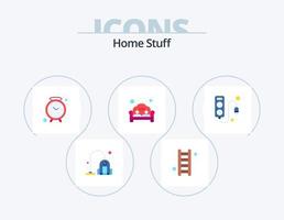 Home Stuff Flat Icon Pack 5 Icon Design. charging. clock. sofa. couch vector