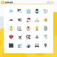 Universal Icon Symbols Group of 25 Modern Flat Colors of electric search network research drive search Editable Vector Design Elements