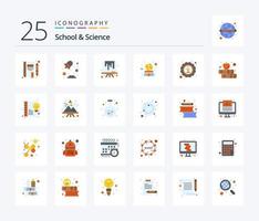 School And Science 25 Flat Color icon pack including nature. sport. artboard. study. book vector
