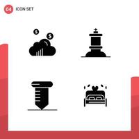 Solid Glyph concept for Websites Mobile and Apps cloud bed chess repair heart Editable Vector Design Elements