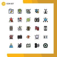 User Interface Pack of 25 Basic Filled line Flat Colors of things iot property internet professional Editable Vector Design Elements