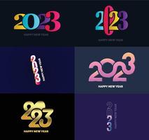 Big Collection of 2023 Happy New Year symbols Cover of business diary for 2023 with wishes vector