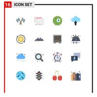 Modern Set of 16 Flat Colors Pictograph of money upload halloween up cloud Editable Pack of Creative Vector Design Elements