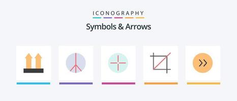 Paquete de 5 iconos planos de símbolos y flechas que incluye. círculo. creencias. flechas simbolos diseño de iconos creativos vector