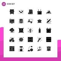 Stock Vector Icon Pack of 25 Line Signs and Symbols for development success profile open box Editable Vector Design Elements