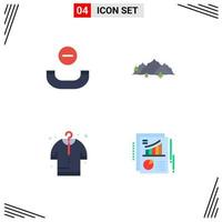 4 Creative Icons Modern Signs and Symbols of call cloth mountain nature chart Editable Vector Design Elements