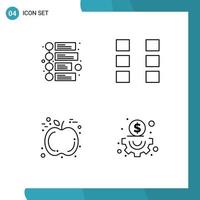 4 Universal Line Signs Symbols of advertisement thanksgiving layout wireframe content Editable Vector Design Elements