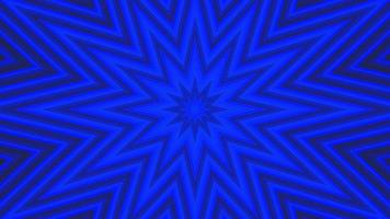 Blue bold octagonal star simple flat geometric on dark grey black background loop. video