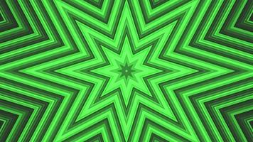 Green bold octagonal star simple flat geometric on dark grey black background loop. video