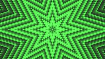 Green bold octagonal star simple flat geometric on dark grey black background loop. video