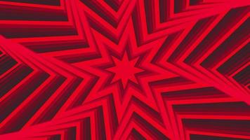 Red bold spin octagonal star simple flat geometric on dark grey black background loop. video