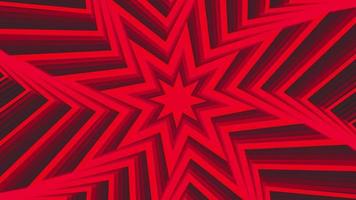 Red bold spin octagonal star simple flat geometric on dark grey black background loop. video