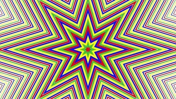 Color bold octagonal star simple flat geometric on white background loop. video