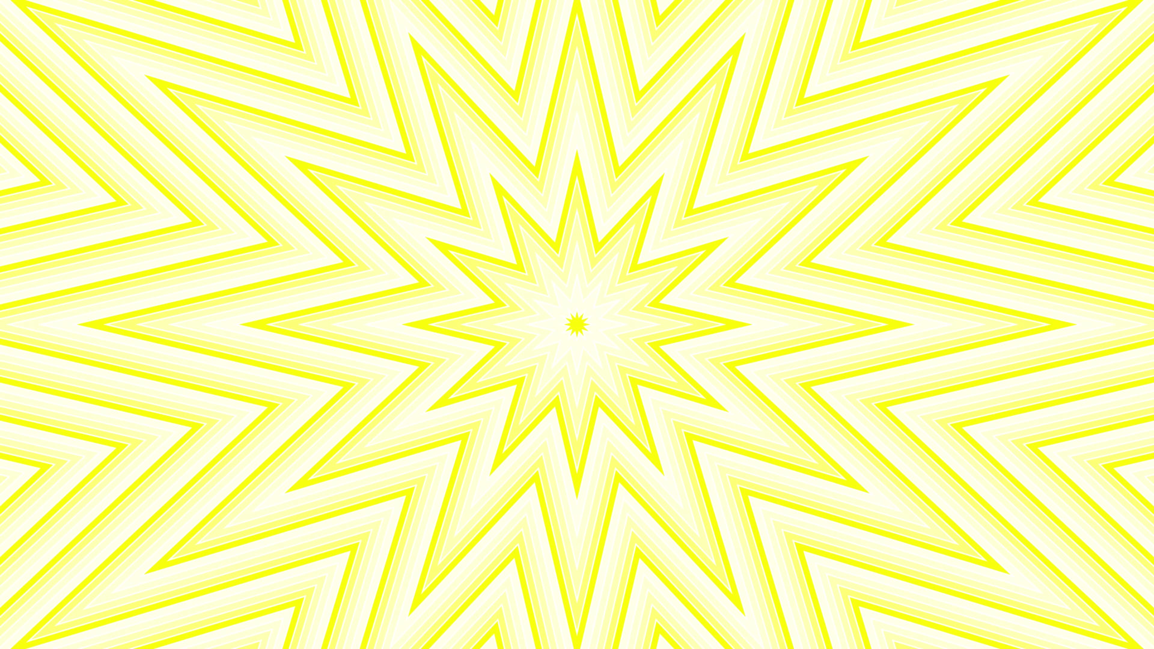 Yellow octagonal star simple flat geometric on white background loop