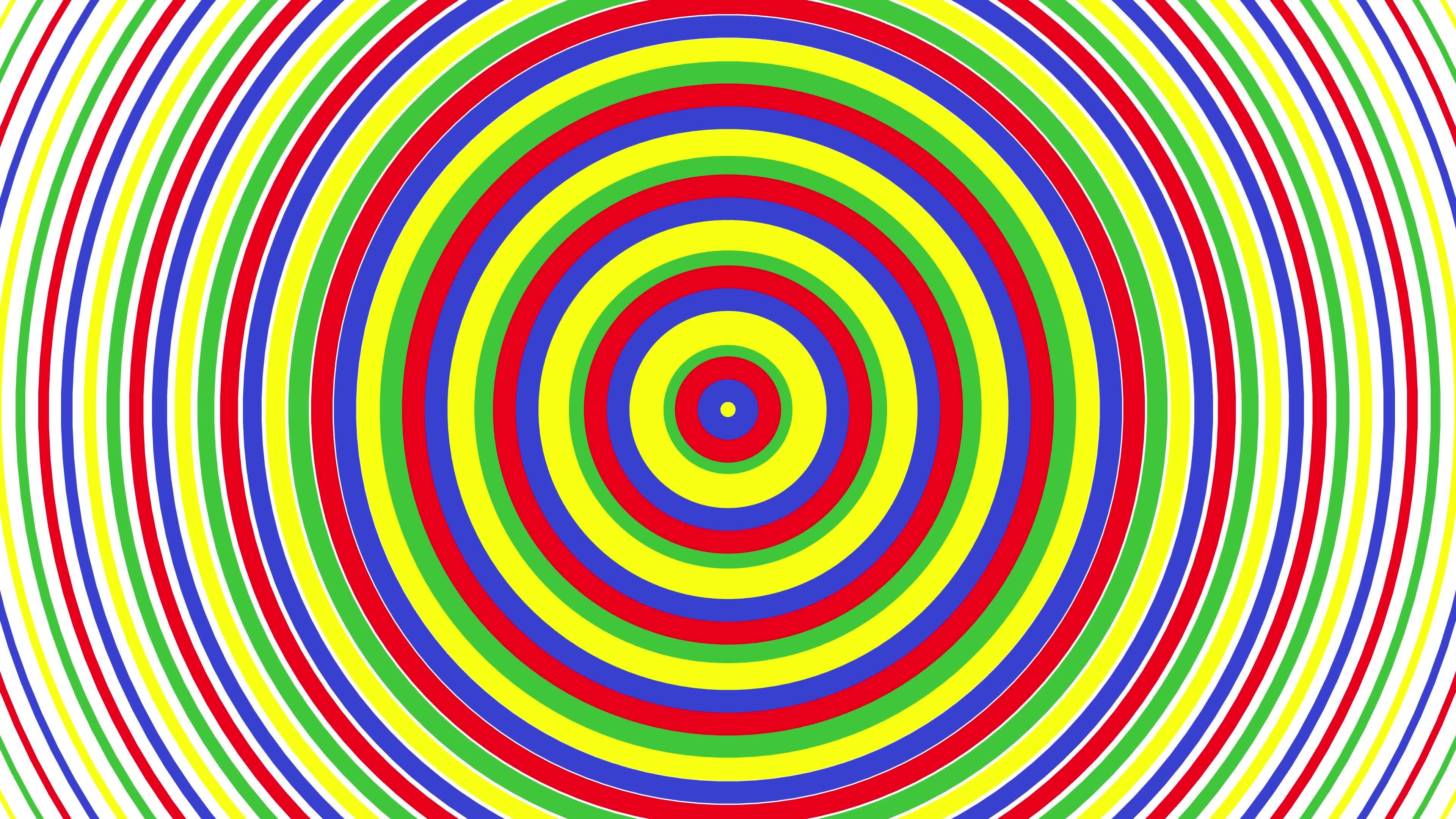 Color bold circles simple flat geometric on white background loop