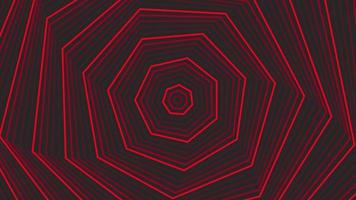 roter Spin-Dekagon-Stern einfach flach geometrisch auf dunkelgrauer schwarzer Hintergrundschleife. video