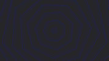 blauer, fetter, schlanker Spin-Dekagon-Stern, einfach, flach, geometrisch auf dunkelgrauer, schwarzer Hintergrundschleife. video