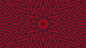 Red octagonal star simple flat geometric on dark grey black background loop. Starry radio waves endless creative animation. Stars seamless motion graphic backdrop. Astra radar sonar rings design. video
