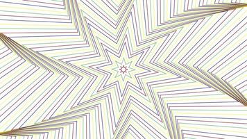 Color slim octagonal star simple flat geometric on white background loop. video