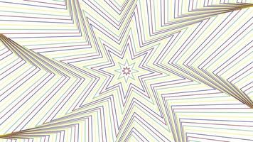 Color slim octagonal star simple flat geometric on white background loop. video