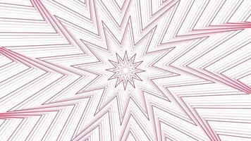 Red slim spin octagonal star simple flat geometric on white background loop. video