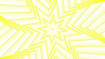 étoile octogonale de spin jaune simple plat géométrique sur boucle de fond blanc. video