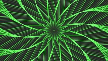 Green spin sixteegonal star simple flat geometric on dark grey black background loop. video