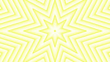 étoile octogonale jaune simple plat géométrique sur boucle de fond blanc. ondes radio étoilées animation créative sans fin. toile de fond graphique de mouvement sans couture d'étoiles. conception d'anneaux de sonar radar astra. video