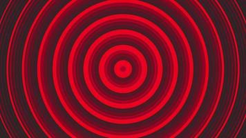 Red bold circles simple flat geometric on dark grey black background loop. video