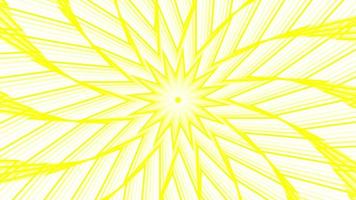 Yellow spin sixteegonal star simple flat geometric on white background loop. Starry radio waves endless creative animation. Stars seamless motion graphic backdrop. Astra radar sonar rings design. video