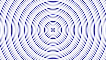 cercles bleus simple plat géométrique sur boucle de fond blanc. arrondit les ondes radio animation créative sans fin. anneaux fond graphique de mouvement sans soudure. conception de sonar radar à sphère. video