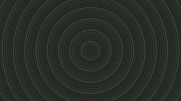 Green slim circles simple flat geometric on dark grey black background loop. video