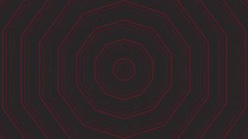 Red slim decagon star simple flat geometric on dark grey black background loop. video