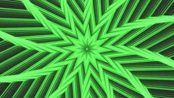 Green bold spin octagonal star simple flat geometric on dark grey black background loop. video