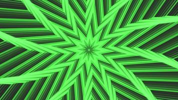 Green bold spin octagonal star simple flat geometric on dark grey black background loop. video